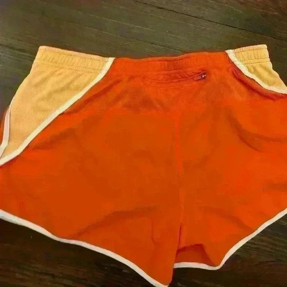 The North Face Shorts Womens Sz Large Orange Training Running Elastic Drawstring - Picture 4 of 8